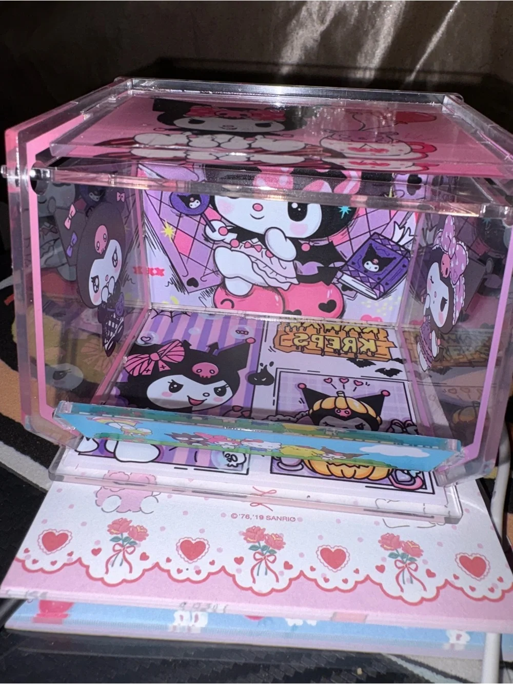 Kuromi‎ Pink Acrylic Jewelry Box/stationary box